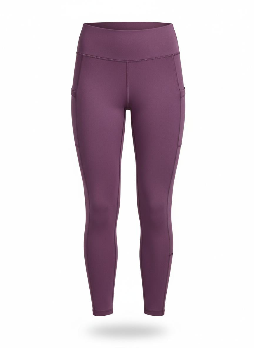 Women's Leggings Purple with a Side Pocket Cut