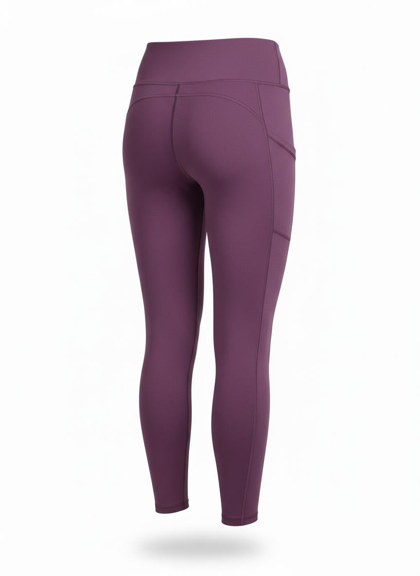Women's Leggings Purple with a Side Pocket Cut