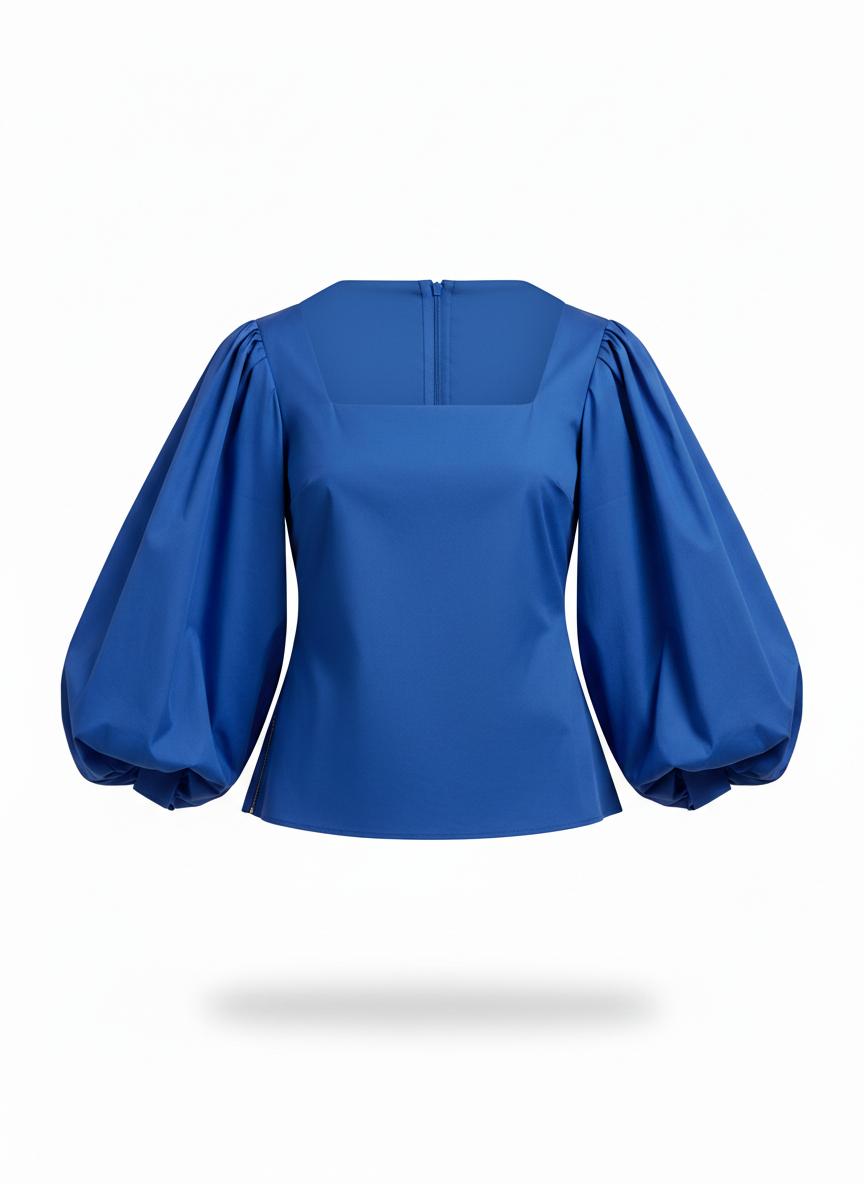Women's Blouse with a Puff Sleeve Cut