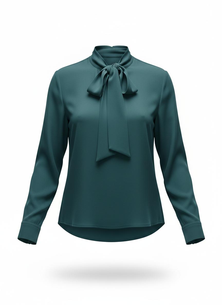 Women's Blouse with a Tie Neck Cut