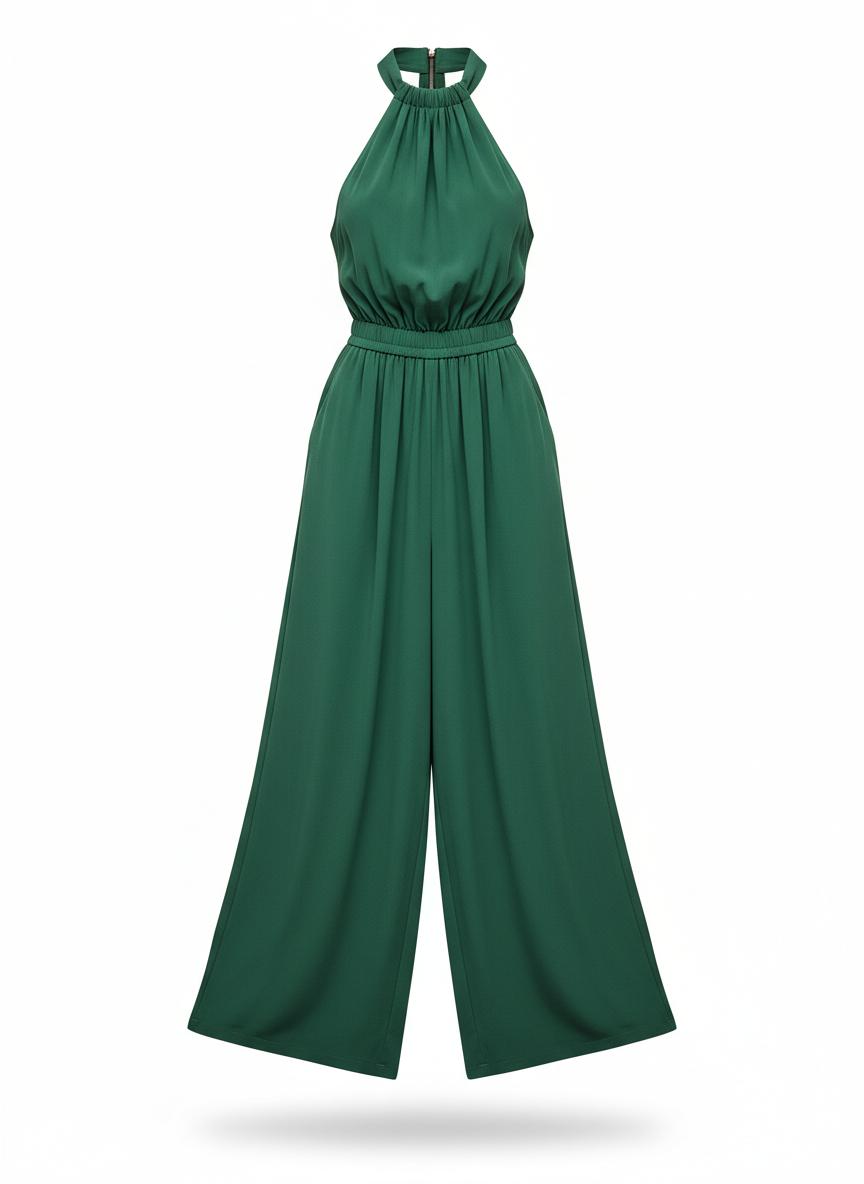 Women's Jumpsuit with a Halter Neck Cut